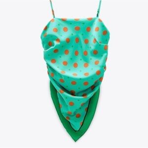 Zara Polka Dot Bandana Style Top